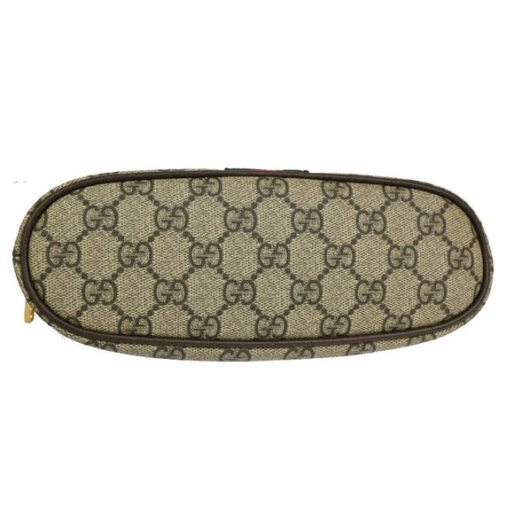 GUCCI Ophidia GG Pattern Cosmetic Pouch Supreme Leather Brown Gold Italy 88RJ376 - Picture 7 of 12